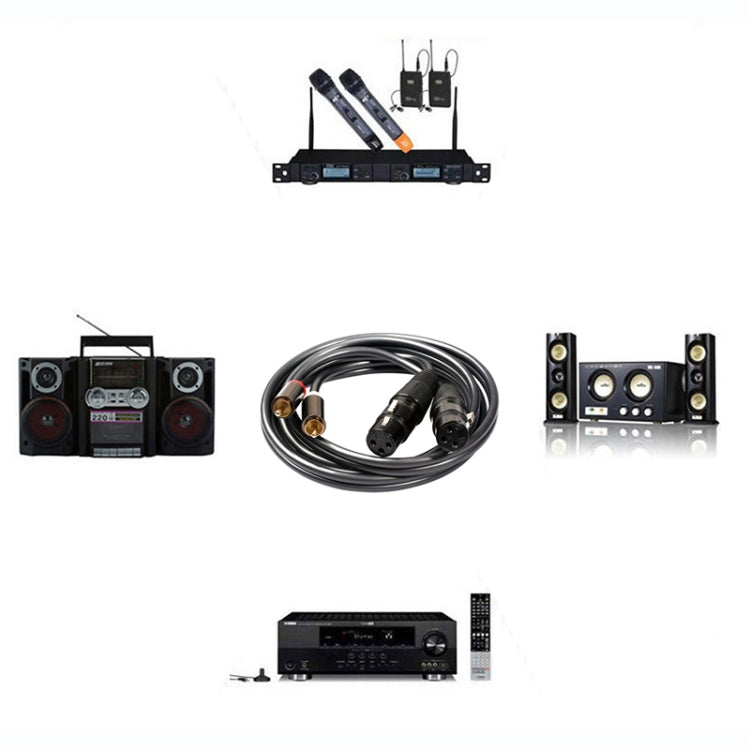 366120-15 Cable de audio de 2 RCA macho a 2 XLR hembra de 3 pines, longitud: 1,5 m, 366120-15 2 RCA Male to 2 XLR 3 Pin Female