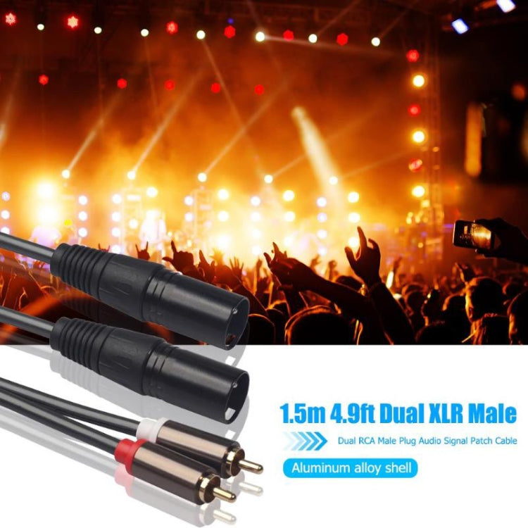 366120-15 Cable de audio de 2 RCA macho a 2 XLR hembra de 3 pines, longitud: 1,5 m, 366120-15 2 RCA Male to 2 XLR 3 Pin Female
