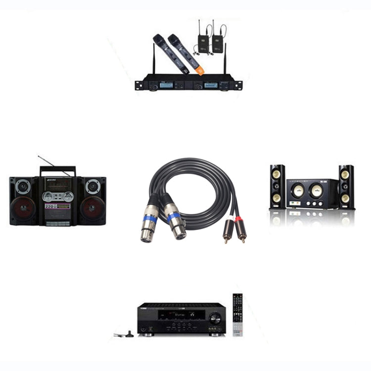 366156-15 Cable de audio de 2 RCA macho a 2 XLR hembra de 3 pines, longitud: 1,5 m, 366156-15 2 RCA Male to 2 XLR 3 Pin Female