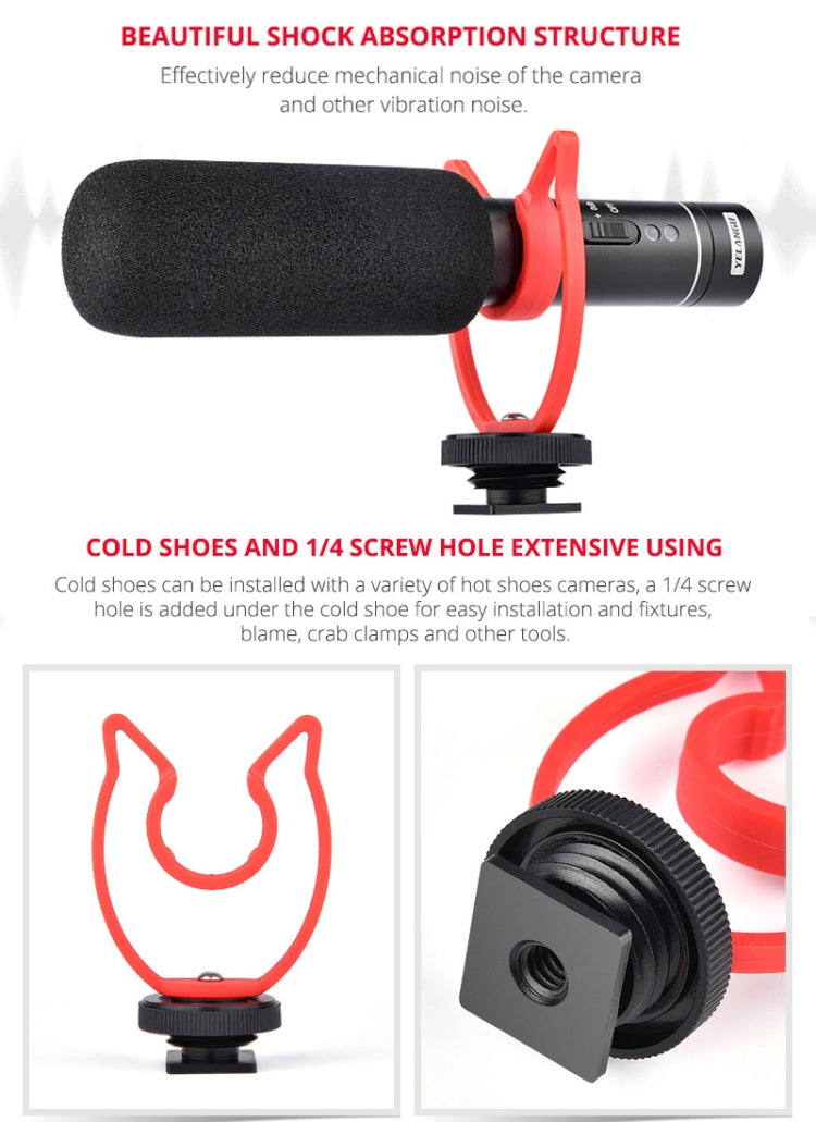 YELANGU YLG9930B MIC05 Micrófono de condensador de vídeo para entrevista profesional con cable de audio de 3,5 mm para videocámara DSLR y DV