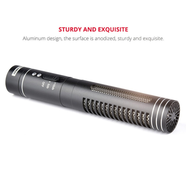 YELANGU YLG9930B MIC05 Micrófono de condensador de vídeo para entrevista profesional con cable de audio de 3,5 mm para videocámara DSLR y DV