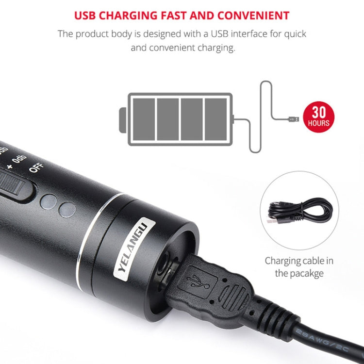 YELANGU YLG9930B MIC05 Micrófono de condensador de vídeo para entrevista profesional con cable de audio de 3,5 mm para videocámara DSLR y DV