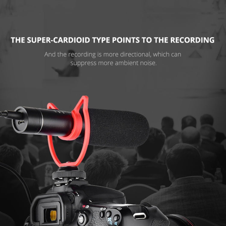 YELANGU YLG9930B MIC05 Micrófono de condensador de vídeo para entrevista profesional con cable de audio de 3,5 mm para videocámara DSLR y DV