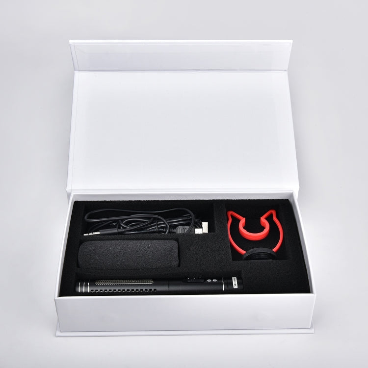 YELANGU YLG9930B MIC05 Micrófono de condensador de vídeo para entrevista profesional con cable de audio de 3,5 mm para videocámara DSLR y DV