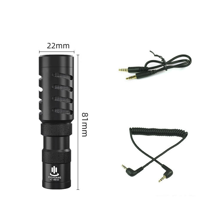 YICHUANG YC-VM100 Micrófono portátil con reducción de ruido de señalización con puerto de 3,5 mm