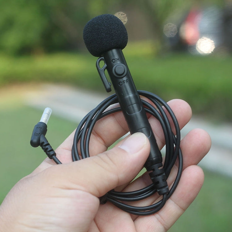 MK-7 Altavoz de mano con cabezal acodado de 3,5 mm, micrófono montado en el cuello con cordón, longitud: 1 m