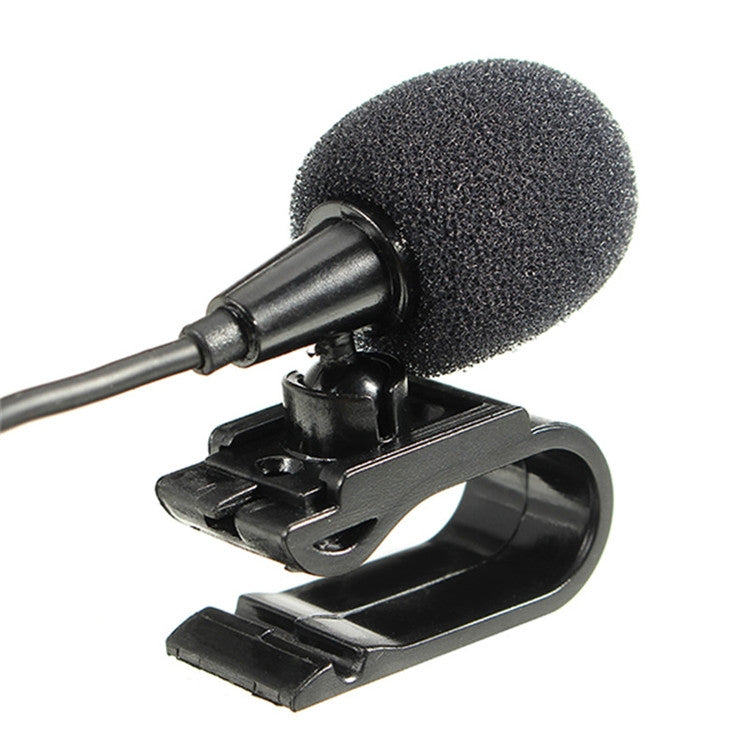 ZJ025MR Micrófono estéreo Lavalier con clip adhesivo para GPS para automóvil / Micrófono externo para DVD con audio habilitado para Bluetooth, Longitud del cable: 3 m, Codo de 90 grados Conector de 3,5 mm, Elbow 3.5mm Jack Stereo