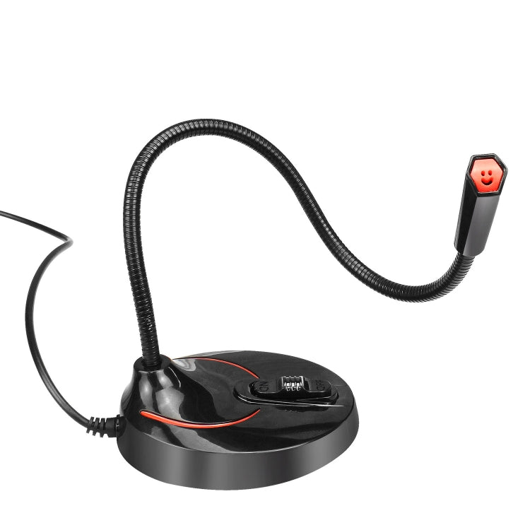 HXSJ F12 Micrófono de computadora USB sin unidad, flexible y de 360 grados, longitud del cable: 2,2 m