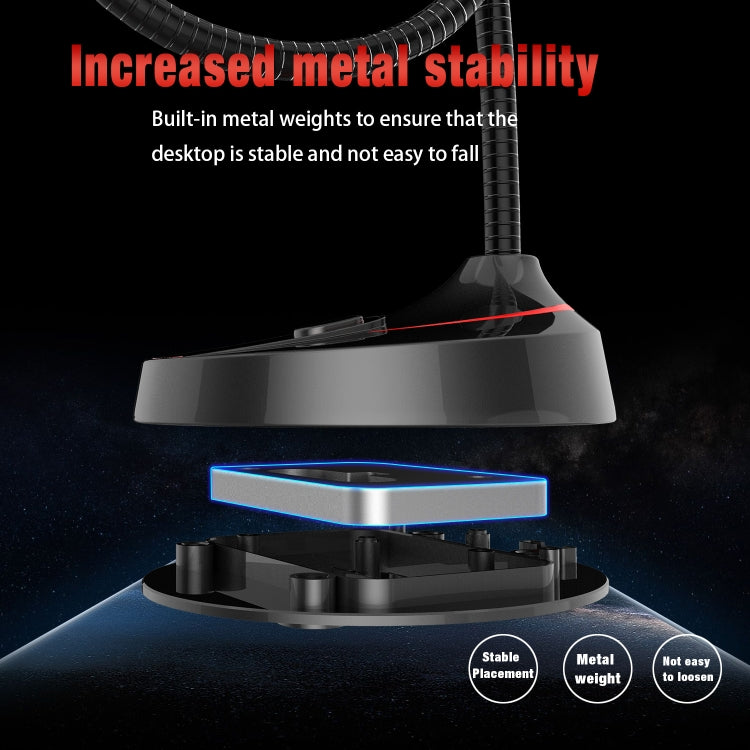 HXSJ F12 Micrófono de computadora USB sin unidad, flexible y de 360 grados, longitud del cable: 2,2 m