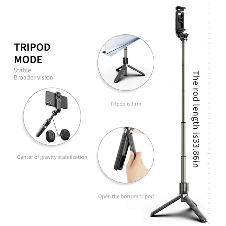 L03 Palo Selfie Trípode Bluetooth Plegable De Aleación De Aluminio, L03 White, L03 Black