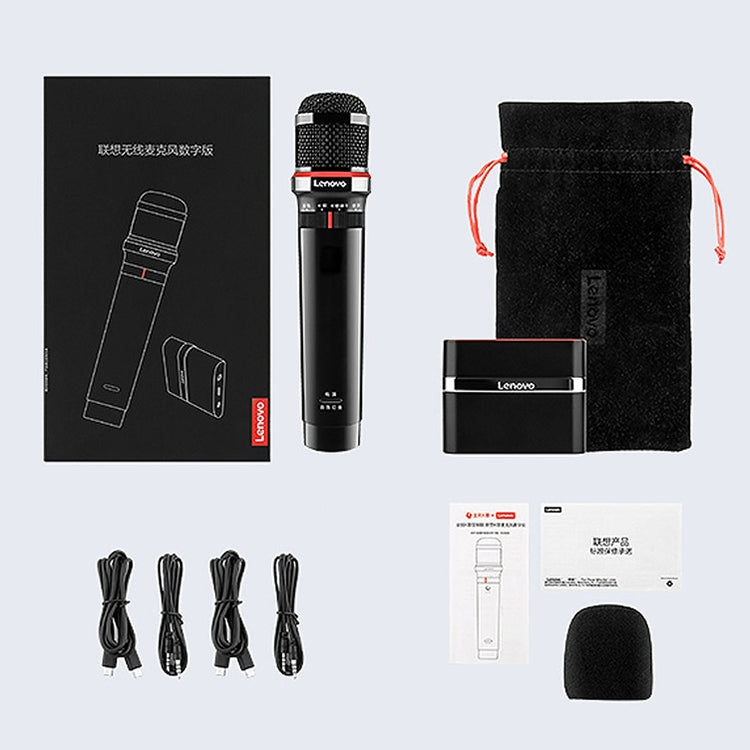 Original Lenovo UM20-U K Song micrófono Digital inalámbrico equipo de grabación en vivo con receptor inalámbrico
