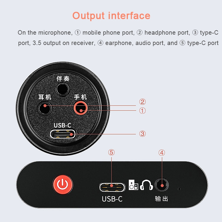 Original Lenovo UM20-U K Song micrófono Digital inalámbrico equipo de grabación en vivo con receptor inalámbrico