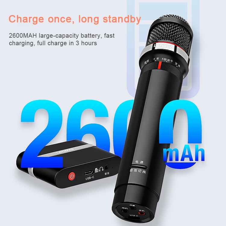 Original Lenovo UM20-U K Song micrófono Digital inalámbrico equipo de grabación en vivo con receptor inalámbrico