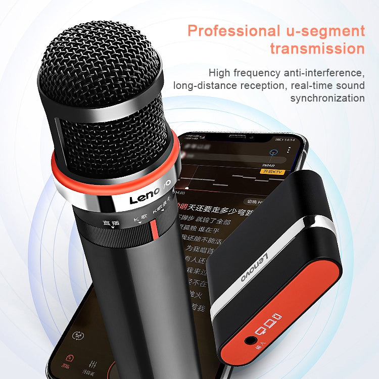 Original Lenovo UM20-U K Song micrófono Digital inalámbrico equipo de grabación en vivo con receptor inalámbrico