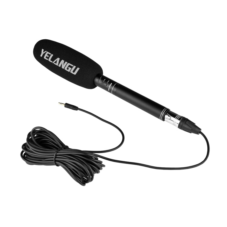 YELANGU YLG9933A MIC07 Micrófono de condensador de vídeo para entrevista profesional con adaptador de audio de 6,5 mm y cable de audio RXL de 3,5 mm