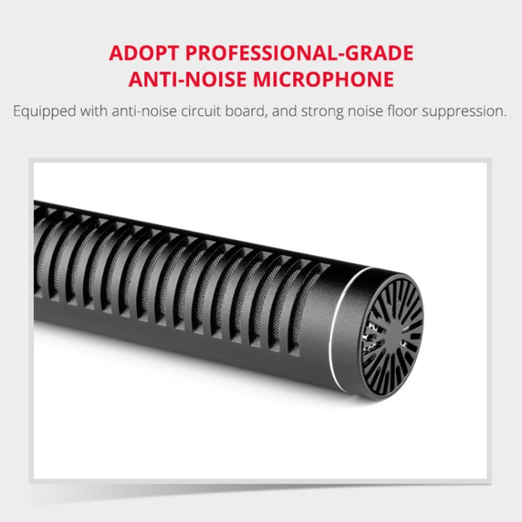 YELANGU YLG9933A MIC07 Micrófono de condensador de vídeo para entrevista profesional con adaptador de audio de 6,5 mm y cable de audio RXL de 3,5 mm