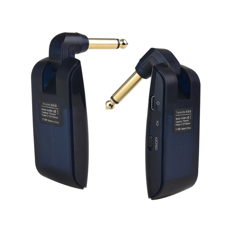 Measy AU688-U 20 canales Sistema de guitarra inalámbrico Receptor transmisor de instrumentos musicales recargable, AU688-U Black