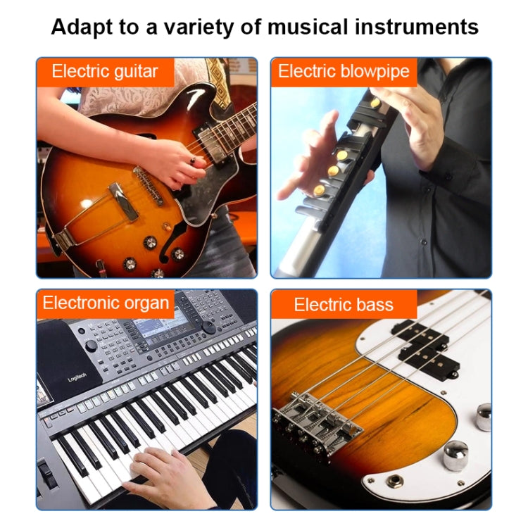 Measy AU688-U 20 canales Sistema de guitarra inalámbrico Receptor transmisor de instrumentos musicales recargable, AU688-U Black