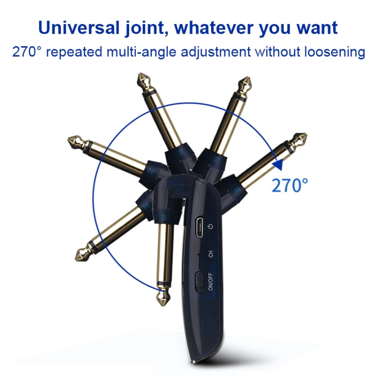 Measy AU688-U 20 canales Sistema de guitarra inalámbrico Receptor transmisor de instrumentos musicales recargable, AU688-U Black