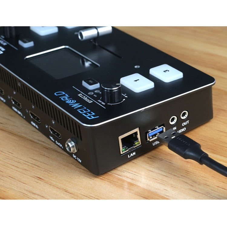 FEELWORLD LIVEPRO L1 Conmutador de producción en vivo de 4 canales para transmisión en vivo de medios multicámara con pantalla TFT de 2.0 pulgadas