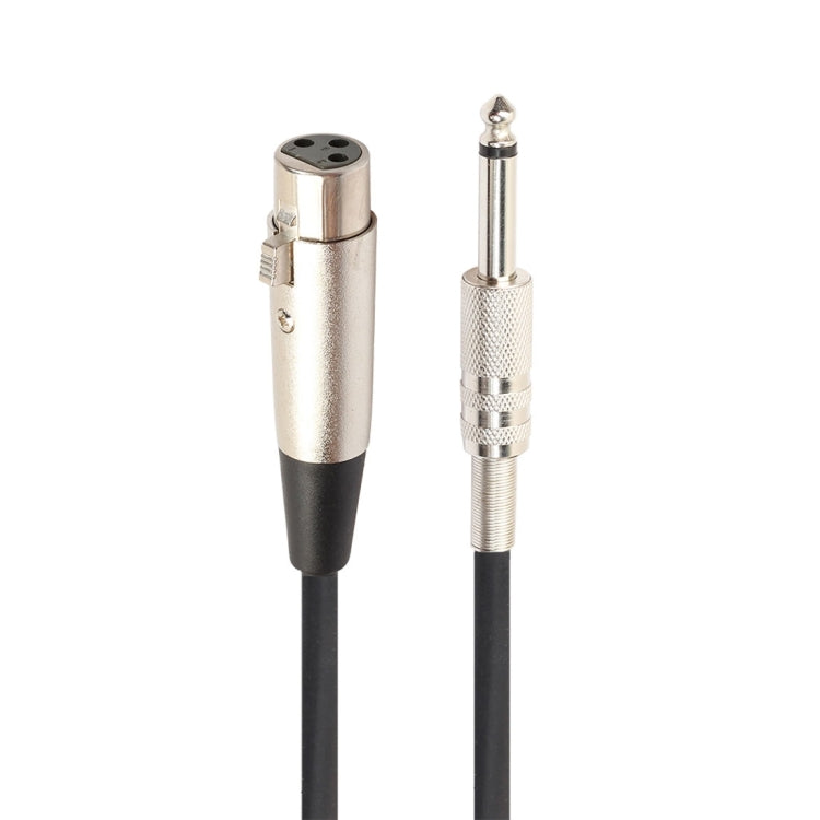 Cable de micrófono XLR hembra de 3 pines a mono blindado de 1/4 de pulgada (6,35 mm) de 5 m, Length: 5m