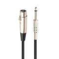 Cable de micrófono XLR hembra de 3 pines a 1/4 pulgada (6,35 mm) mono blindado de 7,6 m, Length: 7.6m