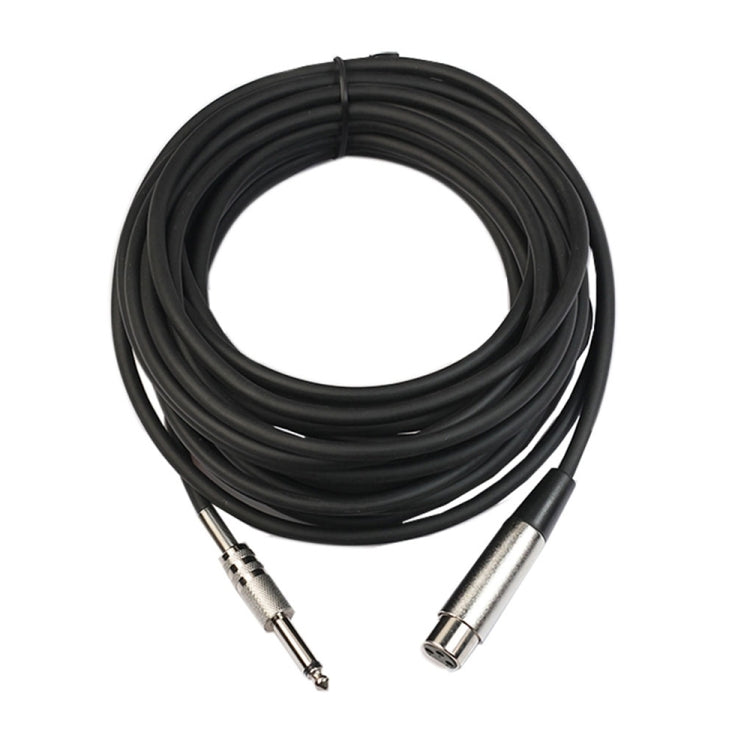 Cable de micrófono XLR hembra de 3 pines a mono blindado de 1/4 de pulgada (6,35 mm) de 10 m, Length: 10m