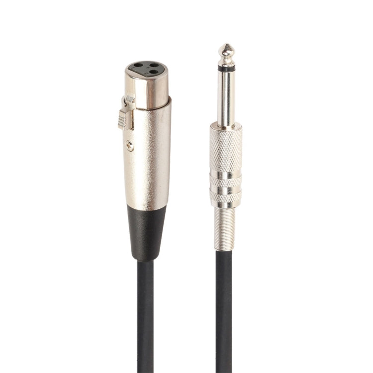 Cable de micrófono XLR hembra de 3 pines a 1/4 pulgada (6,35 mm) mono blindado de 1,8 m, Length: 1.8m