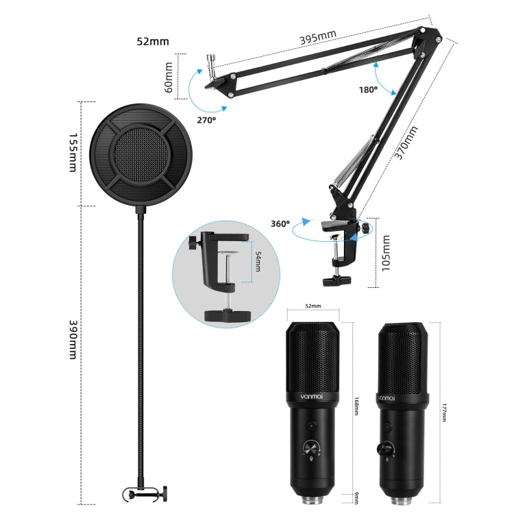 Kit de micrófono de grabación USB Yanmai Q10B, Q10B