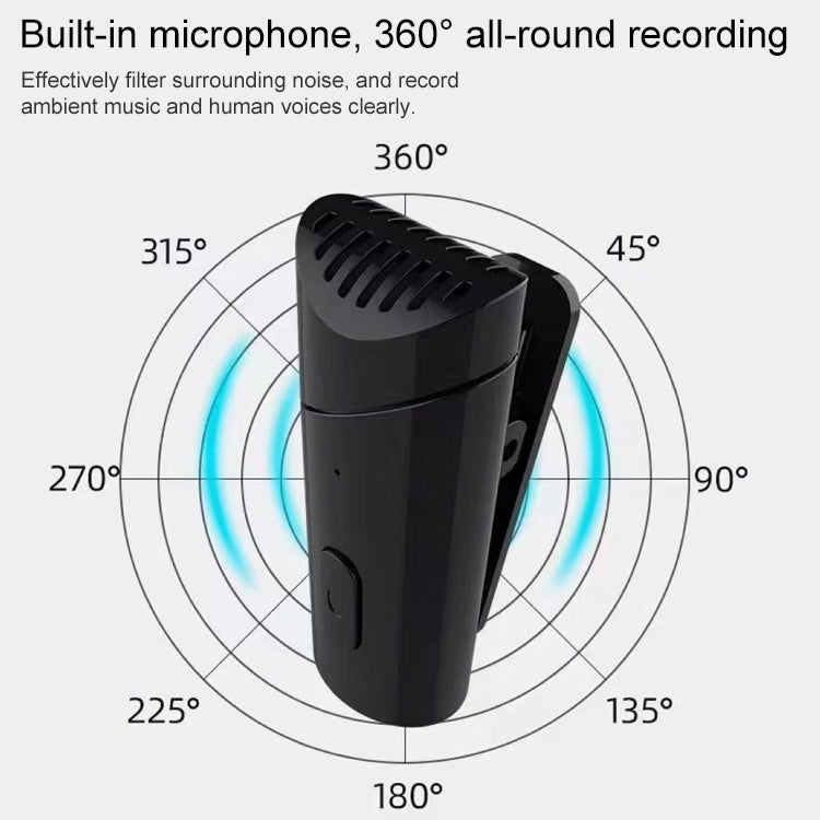 MY-M6 Micrófono inalámbrico portátil con puerto de 8 pines y reducción de ruido inteligente de 2,4 GHz con clip, 8 Pin
