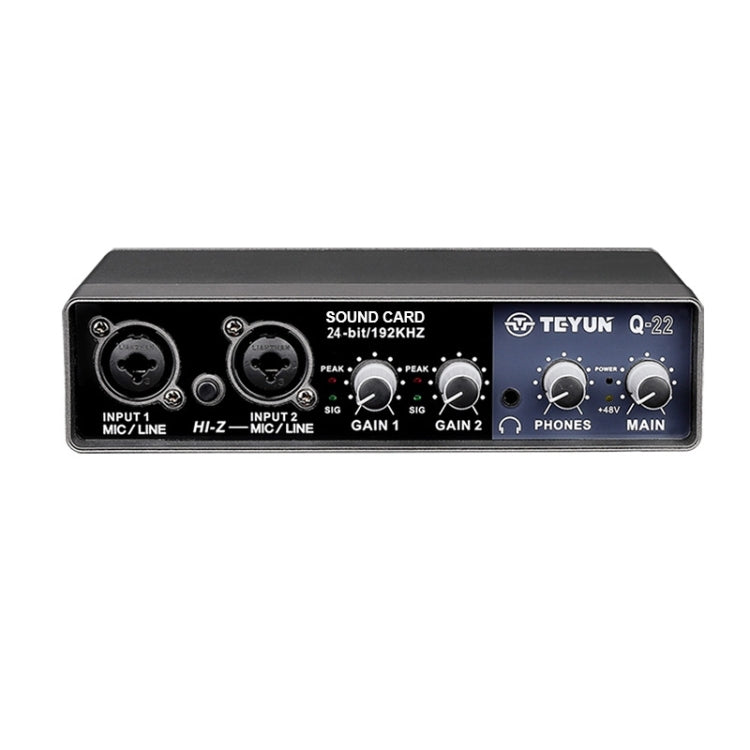TEYUN Q-22 Tarjeta de sonido externa con micrófono Srive gratuito para computadora USB, Q-22