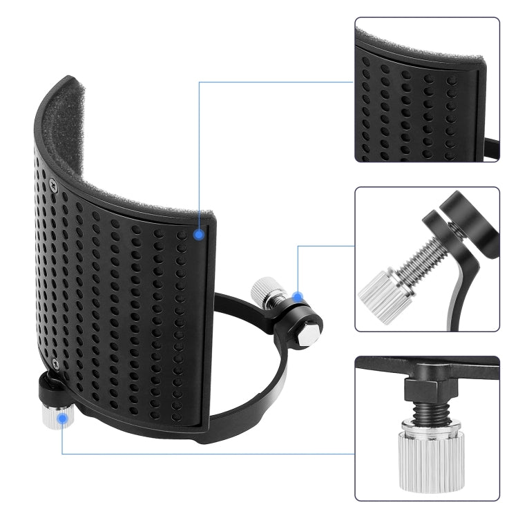 TEYUN PS-4x3 Micrófono de condensador Cubierta de soplado en forma de U Soporte de escritorio Clip de accesorio de audio, PS-4