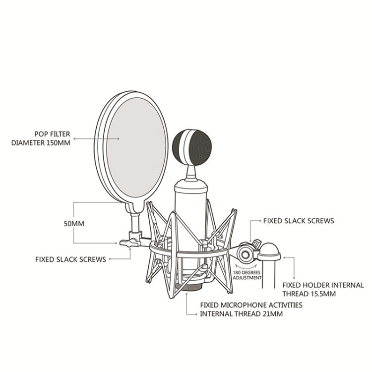 Soporte a prueba de golpes ABS para micrófono en vivo SH-100, SH-100