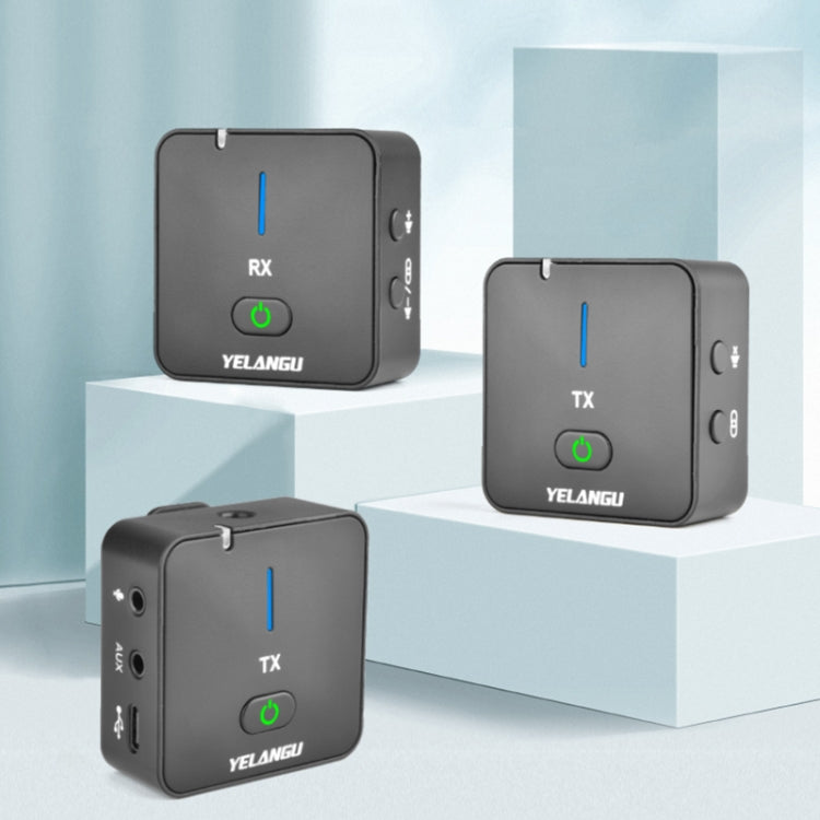 YELANGU MX5S Sistema de micrófono inalámbrico de doble canal de 2,4 GHz con 2 transmisores y receptor