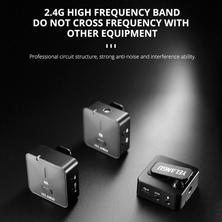 YELANGU MX5S Sistema de micrófono inalámbrico de doble canal de 2,4 GHz con 2 transmisores y receptor