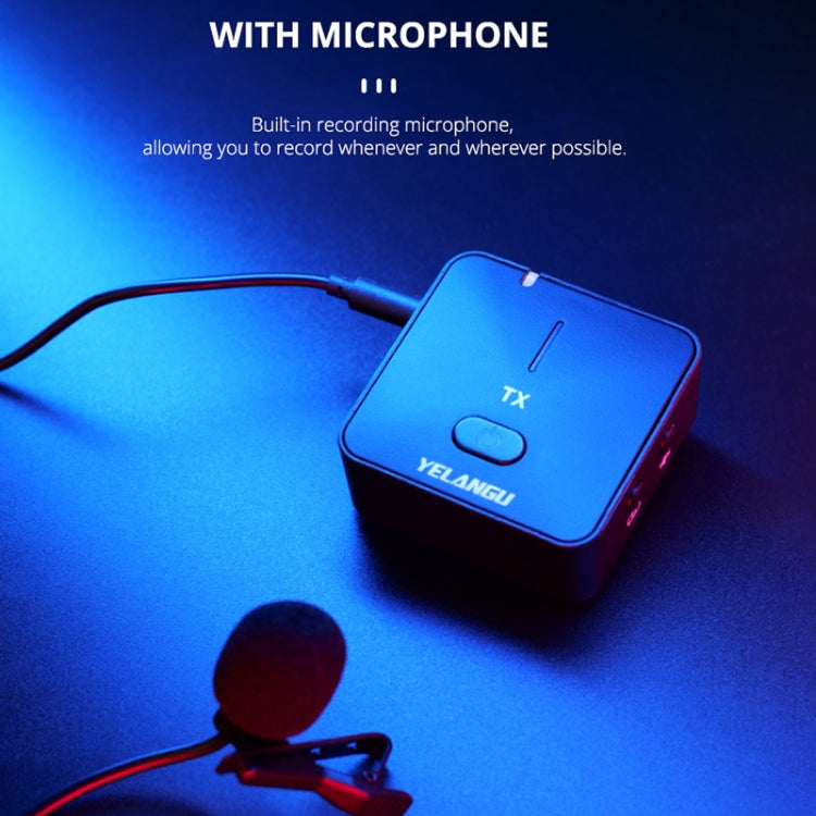 YELANGU MX5S Sistema de micrófono inalámbrico de doble canal de 2,4 GHz con 2 transmisores y receptor