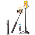 Q12s Bluetooth Control remoto Luz de relleno giratoria Trípode Selfie Stick, Q12s