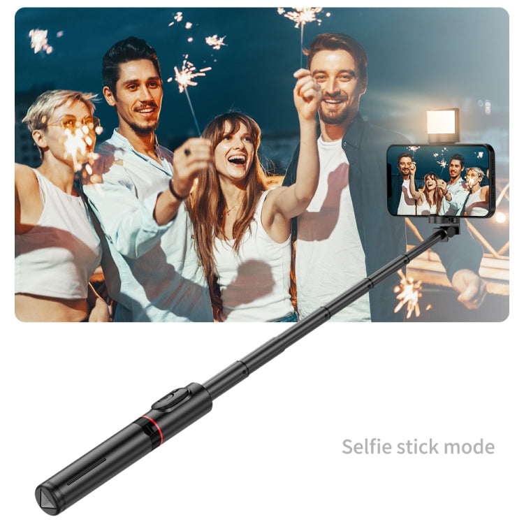 Q12s Bluetooth Control remoto Luz de relleno giratoria Trípode Selfie Stick, Q12s