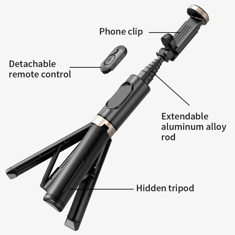Q12 Diseño Oculto Reforzado Bluetooth Control Remoto Trípode Selfie Stick, Q12 (Black), Q12s (Pink), Q12 (White)