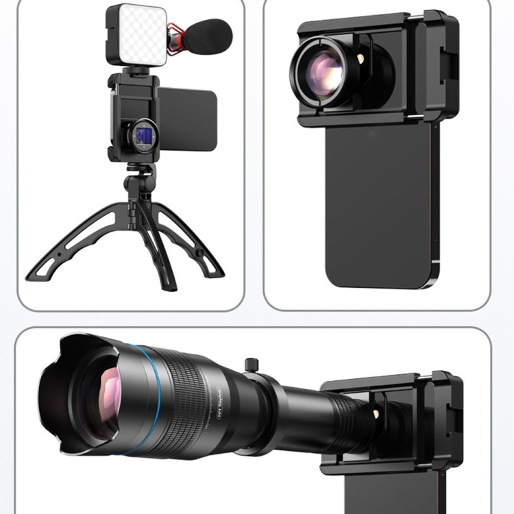 APEXEL F001 Estabilizador de mano multifuncional Soporte para lente Clip para teléfono