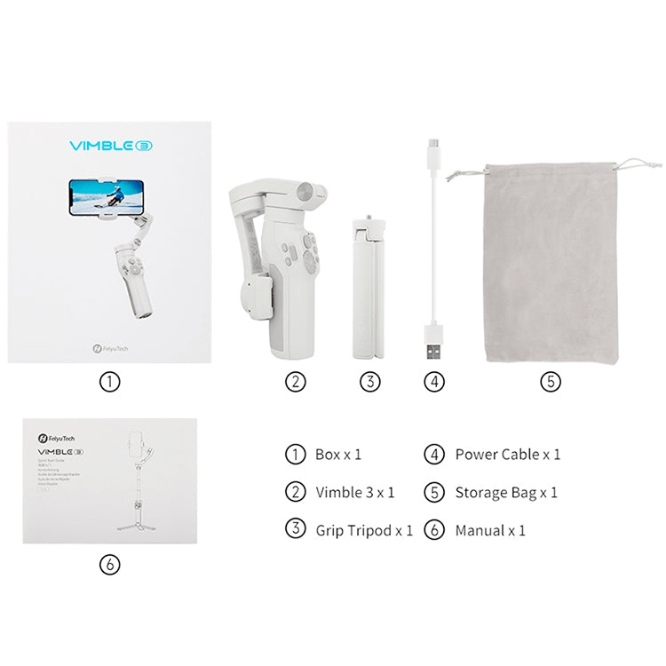 FEIYUTECH Vimble 3 Estabilizador de mano Cardán antivibración de seguimiento inteligente de tres ejes, Vimble 3