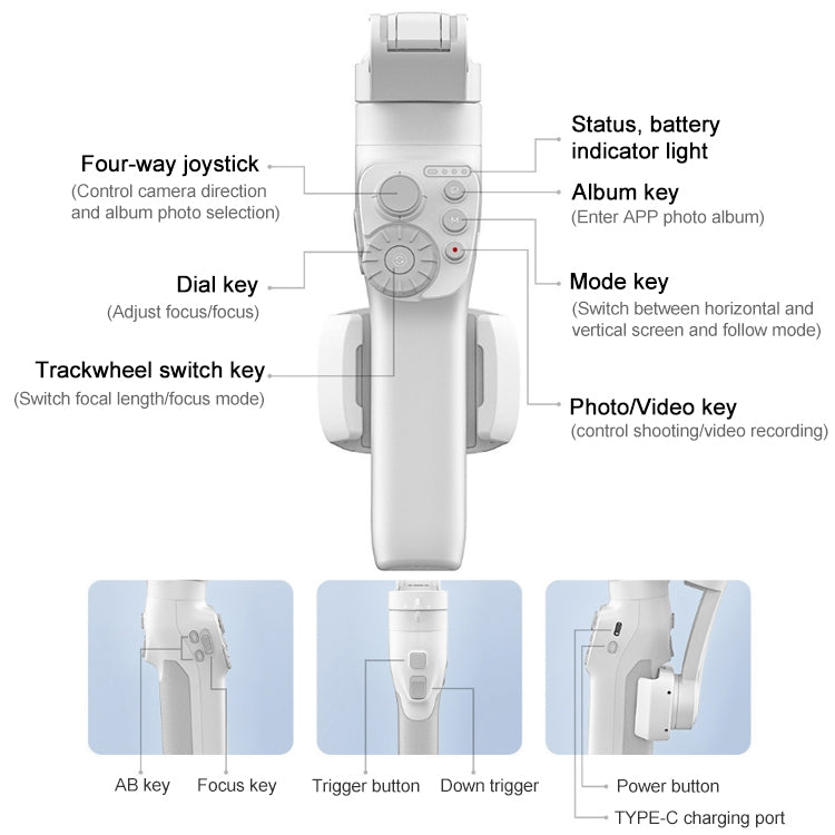FEIYUTECH Vimble 3 Estabilizador de mano Cardán antivibración de seguimiento inteligente de tres ejes, Vimble 3