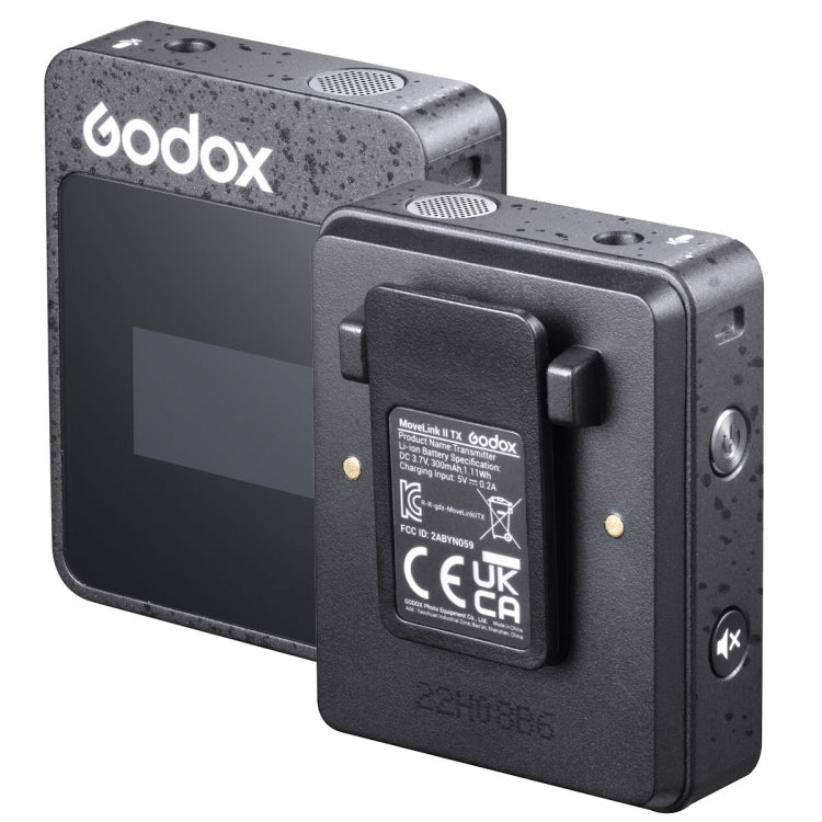 Godox MoveLink II M2 Sistema de micrófono Lavalier inalámbrico con 2 transmisores y 1 receptor para cámaras DSLR y videocámaras, MoveLink II M2
