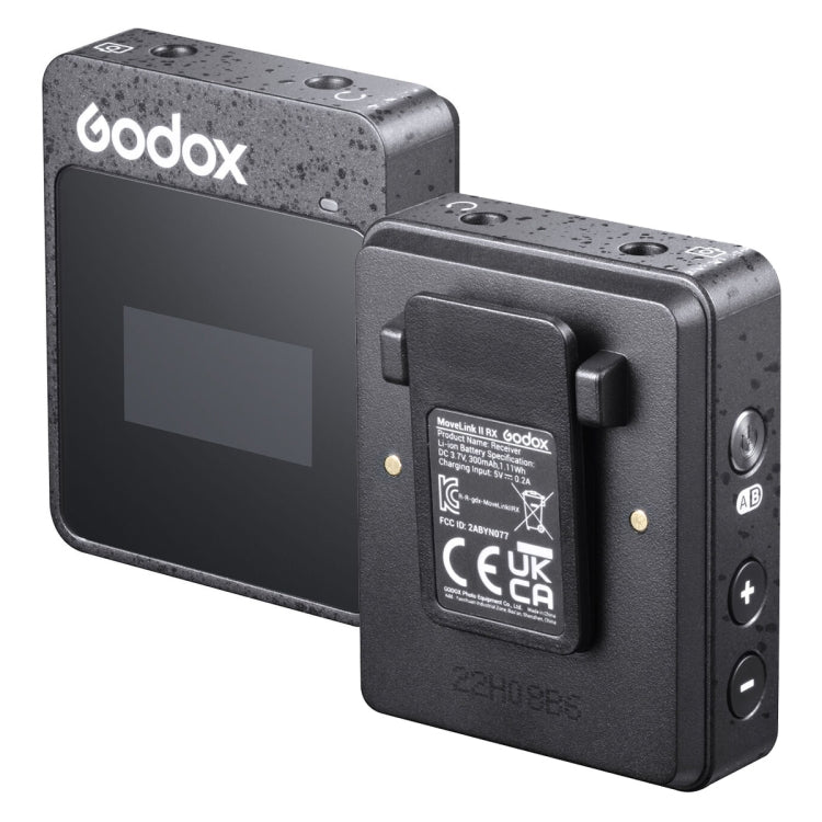 Godox MoveLink II M2 Sistema de micrófono Lavalier inalámbrico con 2 transmisores y 1 receptor para cámaras DSLR y videocámaras, MoveLink II M2