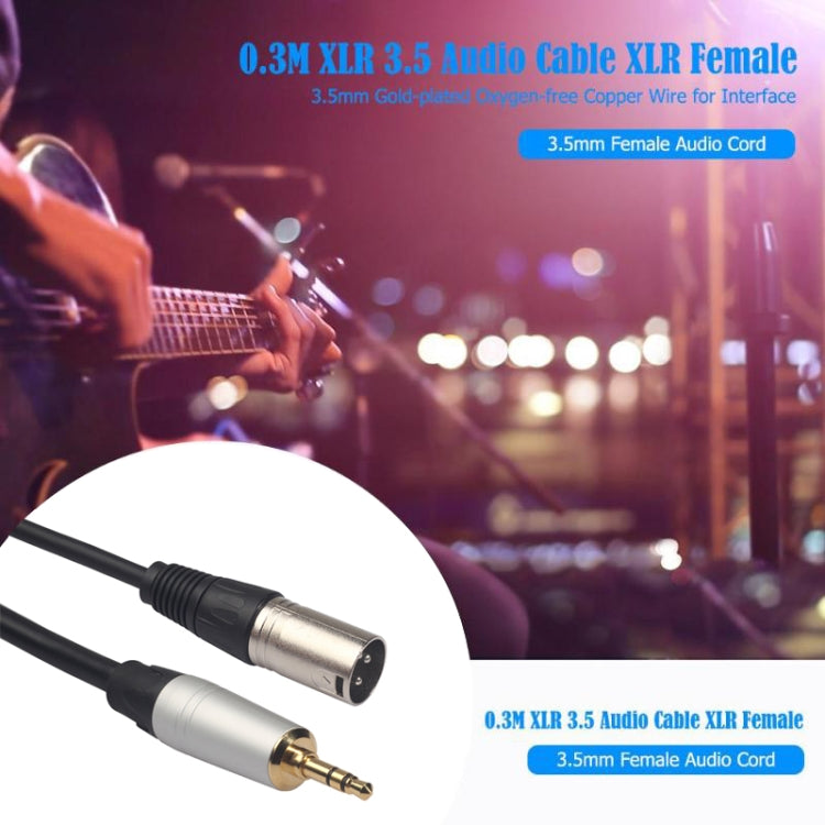 TC210KM173 Cable de audio macho de 3,5 mm a XLR macho, longitud: 0,3 m, 3.5mm Male to XLR Male