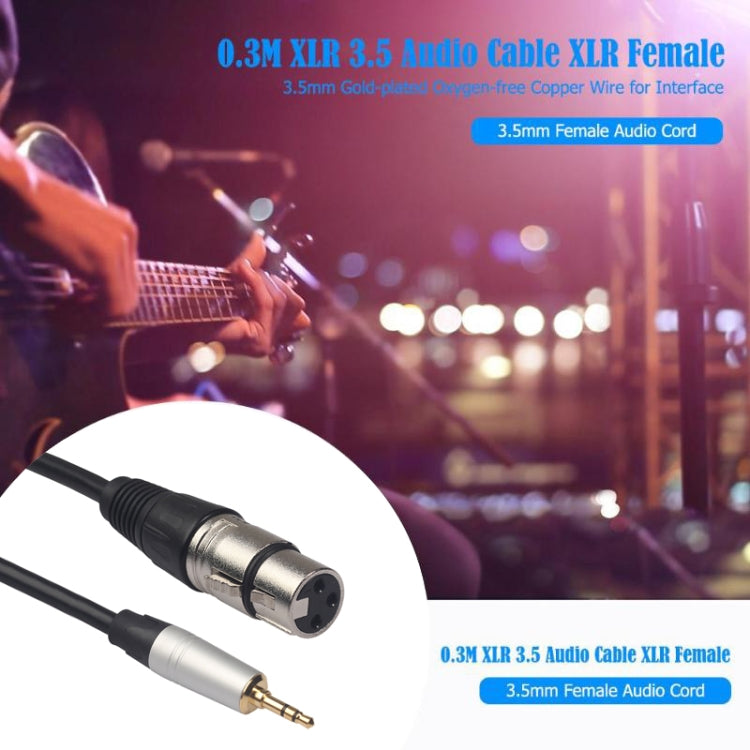TC210KF183 Cable de audio macho de 3,5 mm a XLR hembra, longitud: 0,3 m, 3.5mm Male to XLR Female