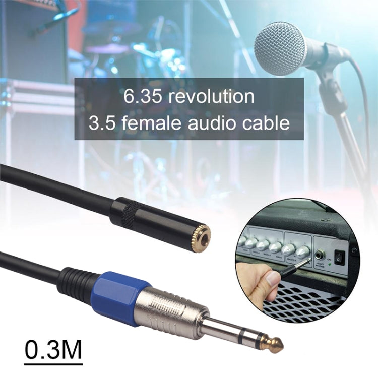3094MF-03 Cable de audio macho de 6,35 mm a hembra de 3,5 mm, longitud: 0,3 m, 3094MF-03 6.35mm Male to 3.5mm Female