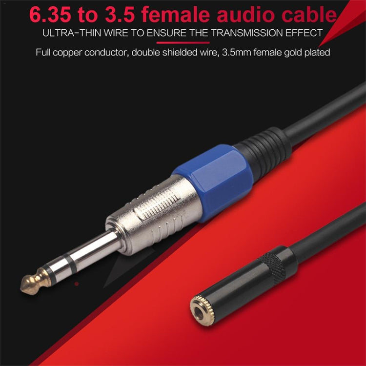 3094MF-03 Cable de audio macho de 6,35 mm a hembra de 3,5 mm, longitud: 0,3 m, 3094MF-03 6.35mm Male to 3.5mm Female
