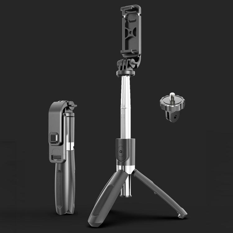 L02 100cm Multifunción Ajustable Bluetooth Autodisparador Polo Trípode Selfie Stick
