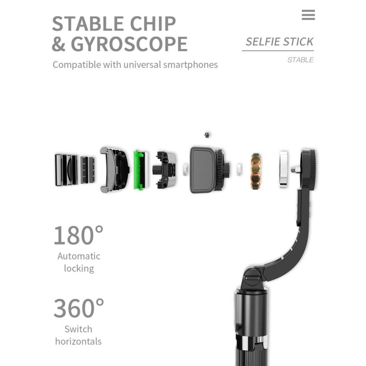 L08 Cardán ajustable Estabiliza Bluetooth Autodisparador Polo Trípode Selfie Stick